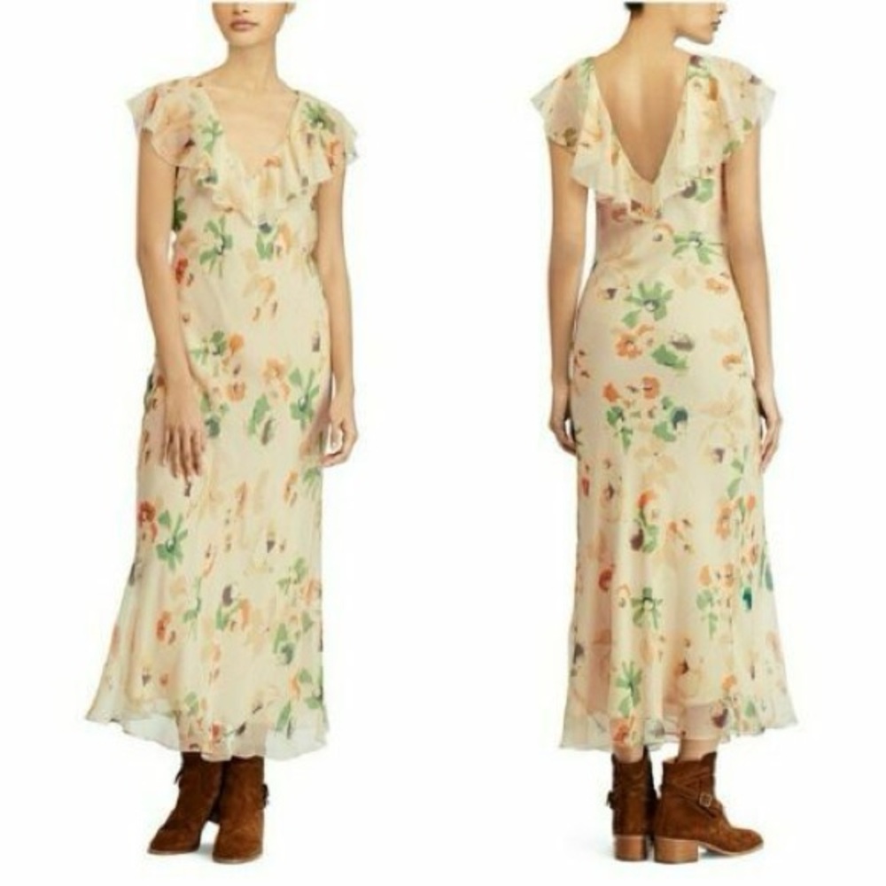 Polo Ralph Lauren midi 100% silk dress - Picture 5 of 5